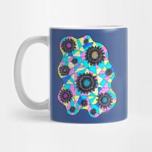 Neon Geometric Flowers Mug